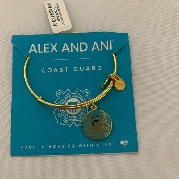 Jewelry - Alex and Ani US COAST GUARD Bangle Bracelet Expandable Yellow Gold Finish NWT
